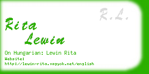 rita lewin business card